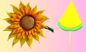 sunflower & popsicle made of foam dough